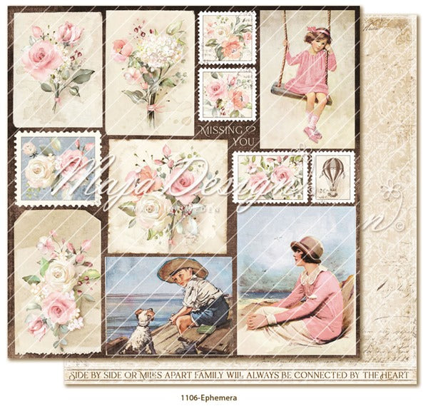 Maja Design - Miles Apart - Ephemera -   12 x 12"