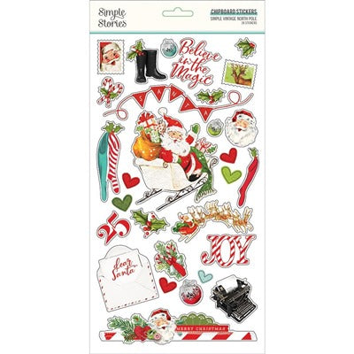 Simple Stories - Simple Vintage North Pole - Chipboard Stickers