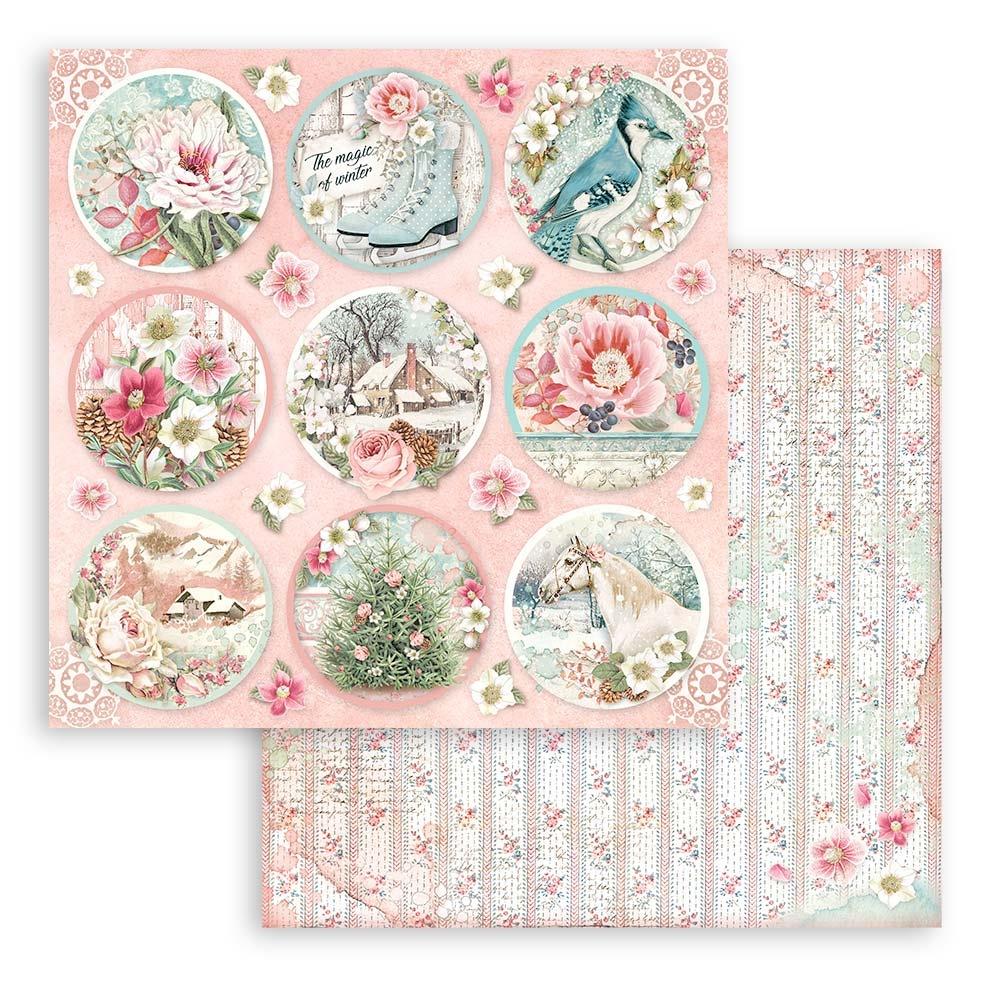 Stamperia  - Sweet Winter - Rounds  paper  -   12 x 12"