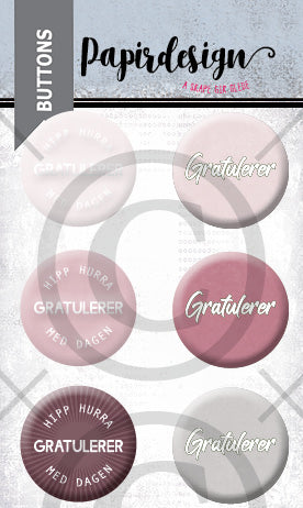 Papirdesign - Buttons - Gratulerer 8