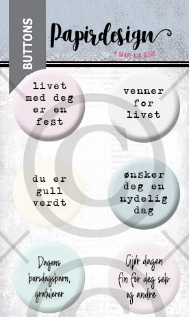 Papirdesign - Buttons - Venner for livet