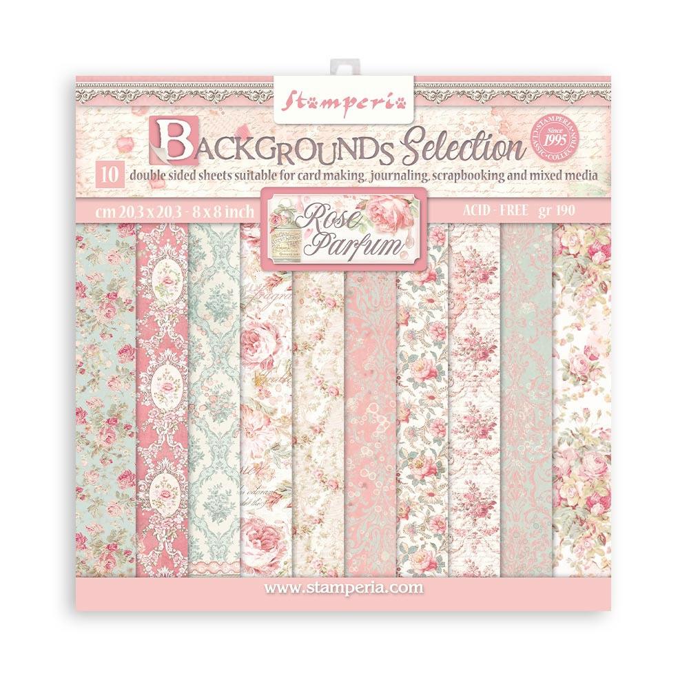 Stamperia - Rose Parfum -   Background Selection - Paper Pad - 8 x 8"