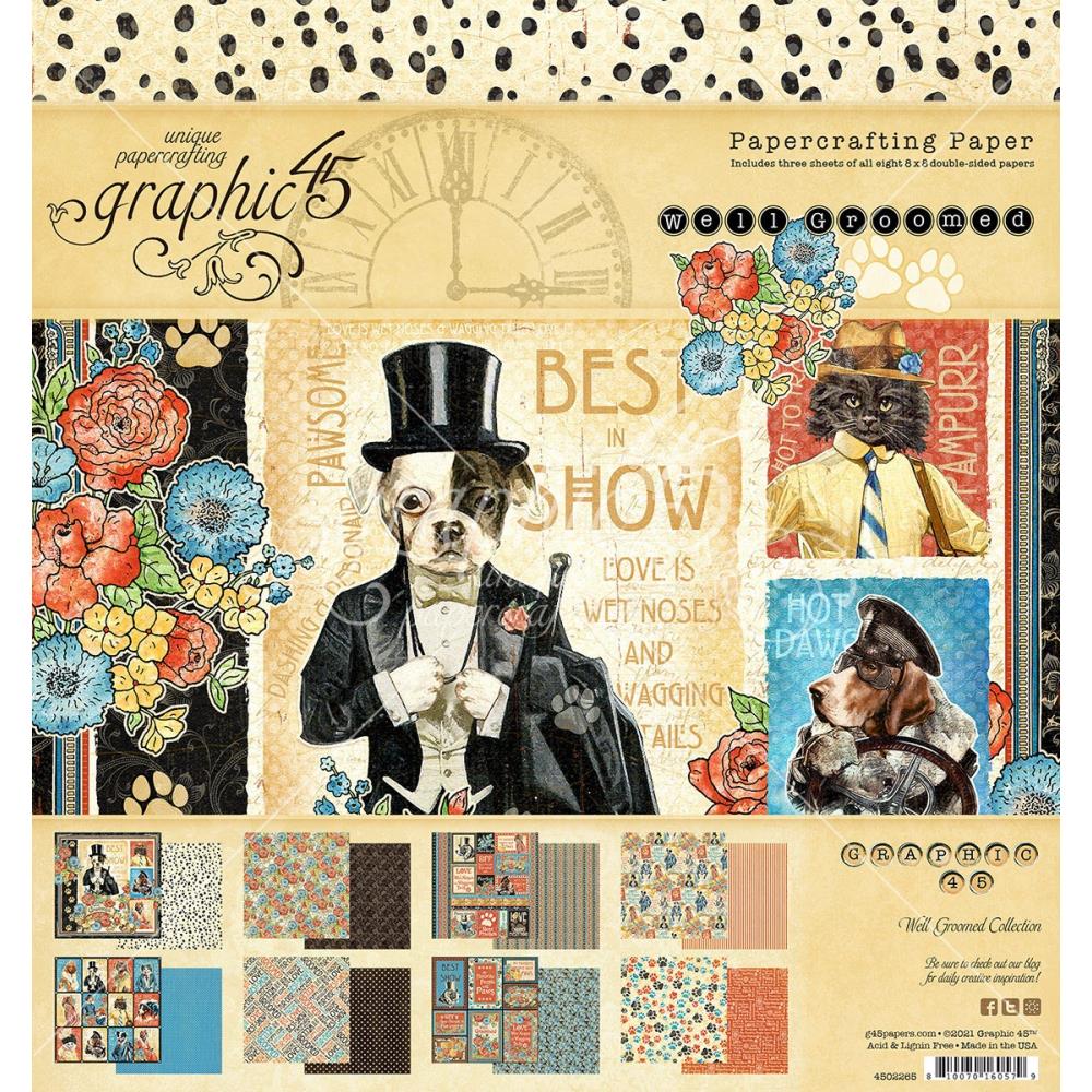 Graphic 45 - Well Groomed - Paper Pad - 8 x 8"