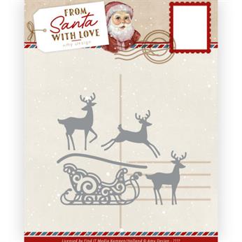Amy Design - Dies - From Santa with love - Reindeer with sleigh