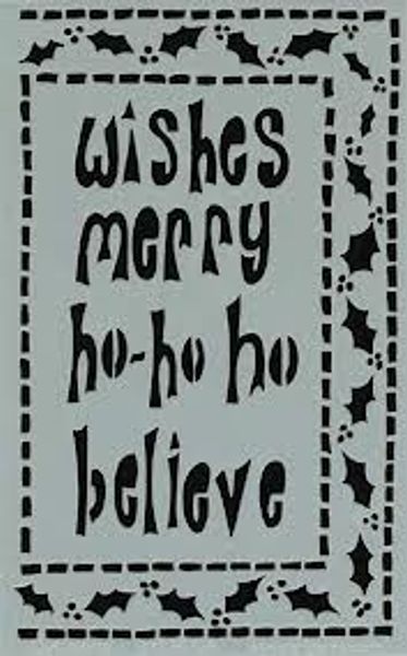 Dylusions - Small Stencil - Ho Ho Holly