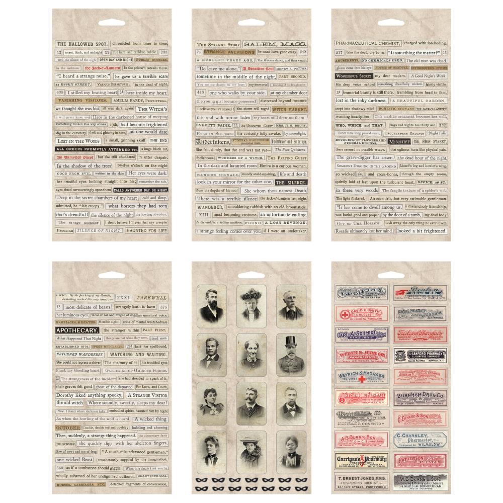 Tim Holtz - Idea-ology Halloween 2021 - Curiositie Spiral bound Stickers