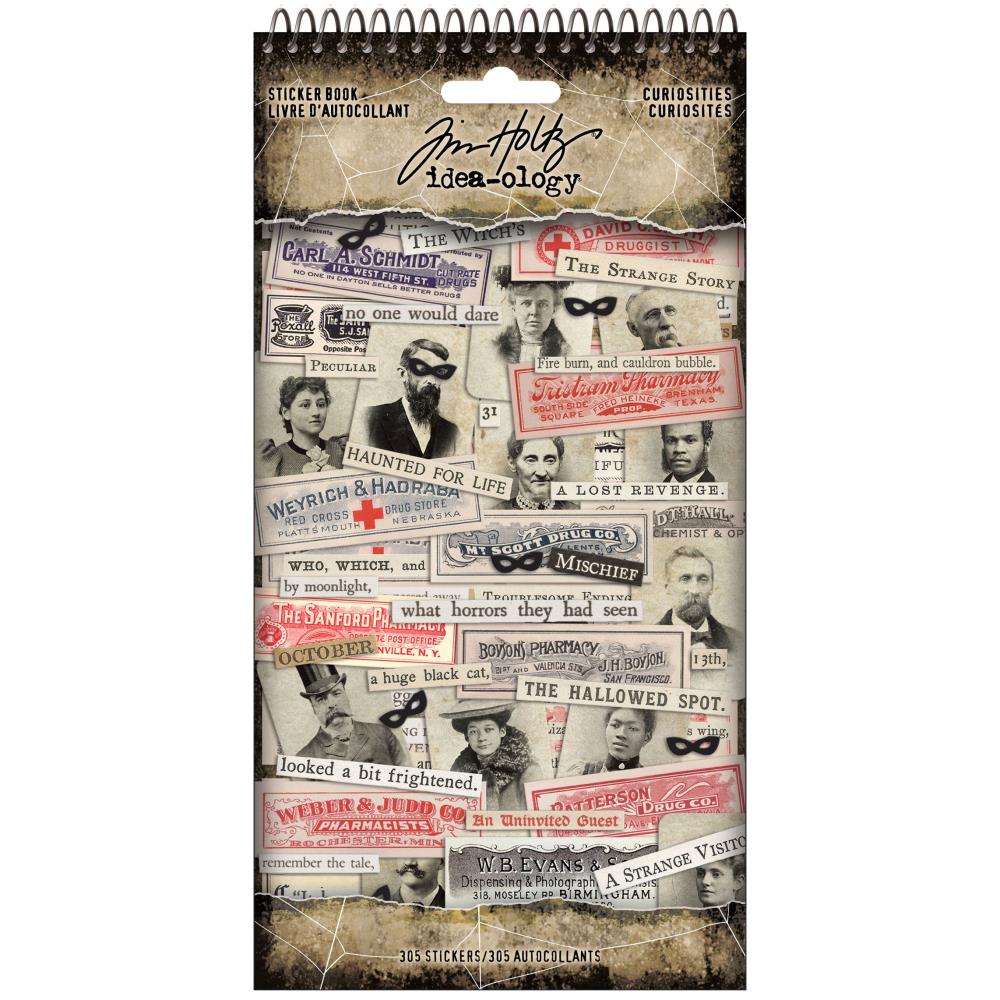 Tim Holtz - Idea-ology Halloween 2021 - Curiositie Spiral bound Stickers