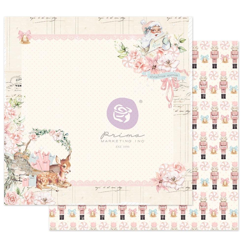 Prima - Christmas Sparkle - Pink Peppermint -   12x12"