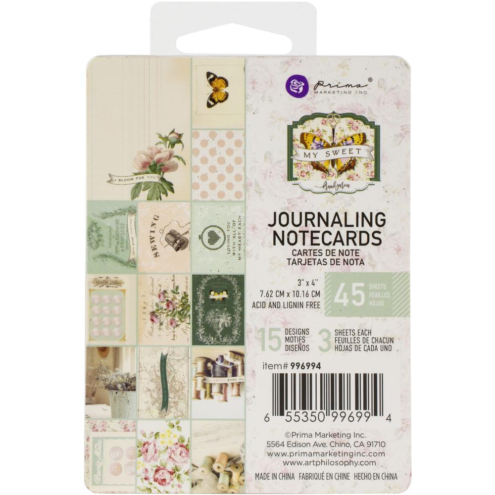 Prima - My Sweet - 3x4" Journaling Cards