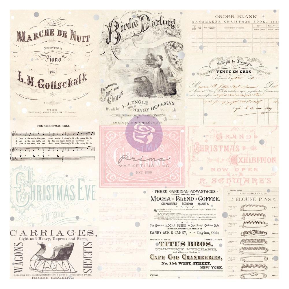 Prima - Christmas Sparkle - Vellum with foil details -   12x12"
