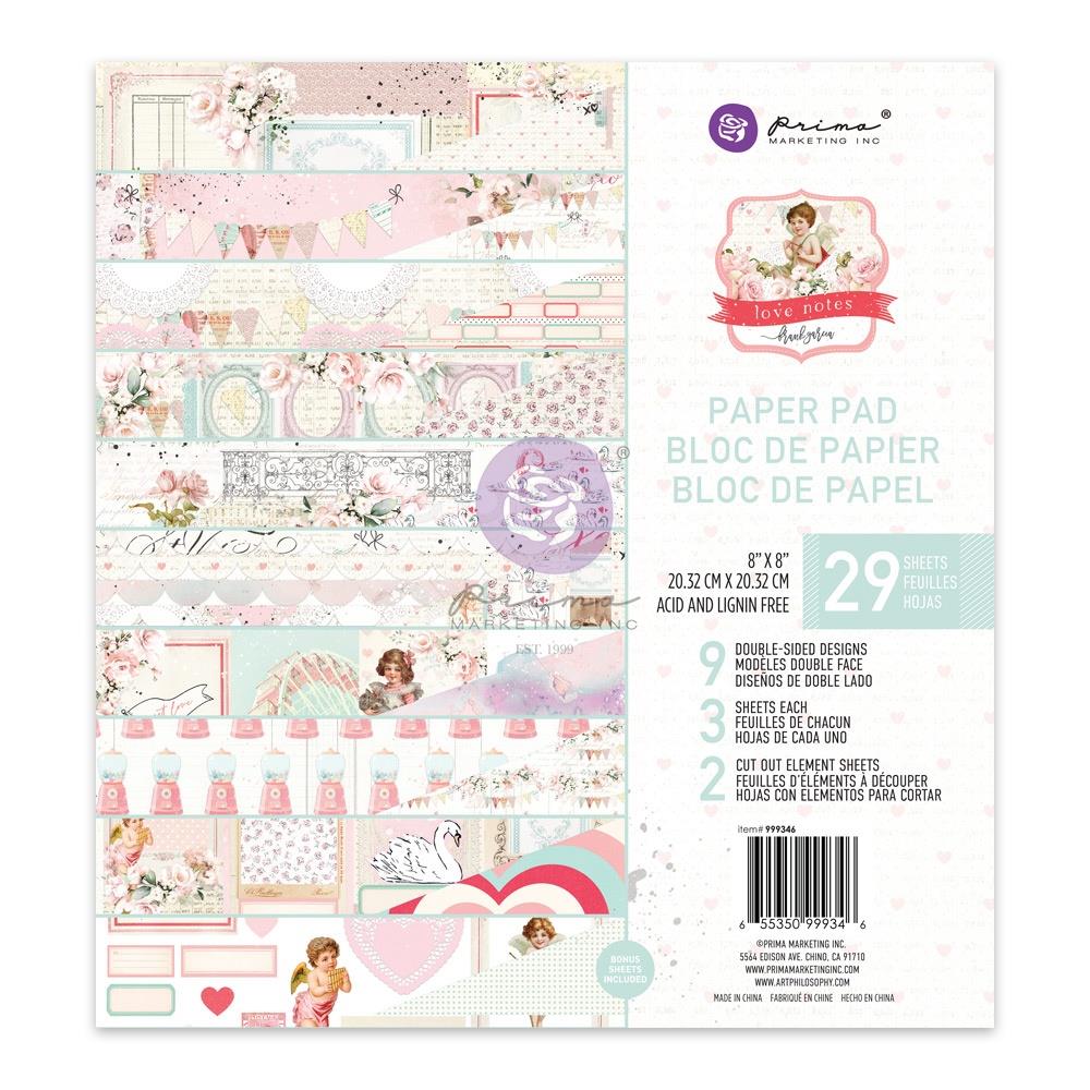 Prima - Love Notes - Paper Pad    8 x 8"