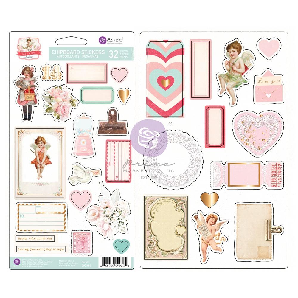 Prima - Love Notes - Chipboard Stickers