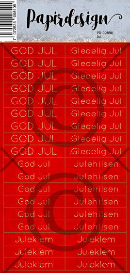 Papirdesign - Ord klistremerker - Jul, rød