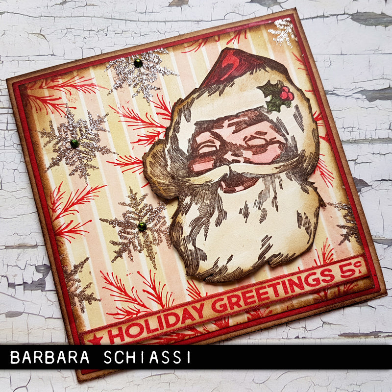 Tim Holtz Collection - Cling Stamps - Jolly Santa