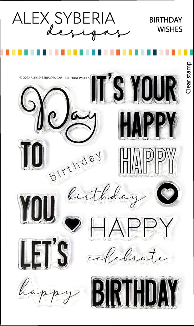 Alex Syberia Designs - Clear stamps - Birthday wishes