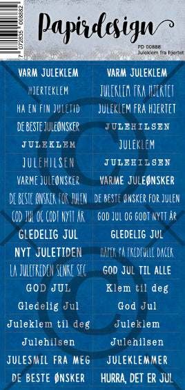 Papirdesign - Ord klistremerker - Juleklem fra hjerte