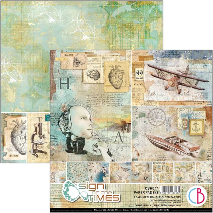 Ciao Bella - Sign of the times - Paper Pad - 8 x 8"