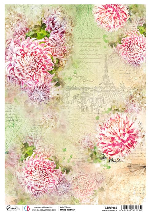 Ciao Bella - Notre Vie - Poemes d'amour - Rice Paper A4