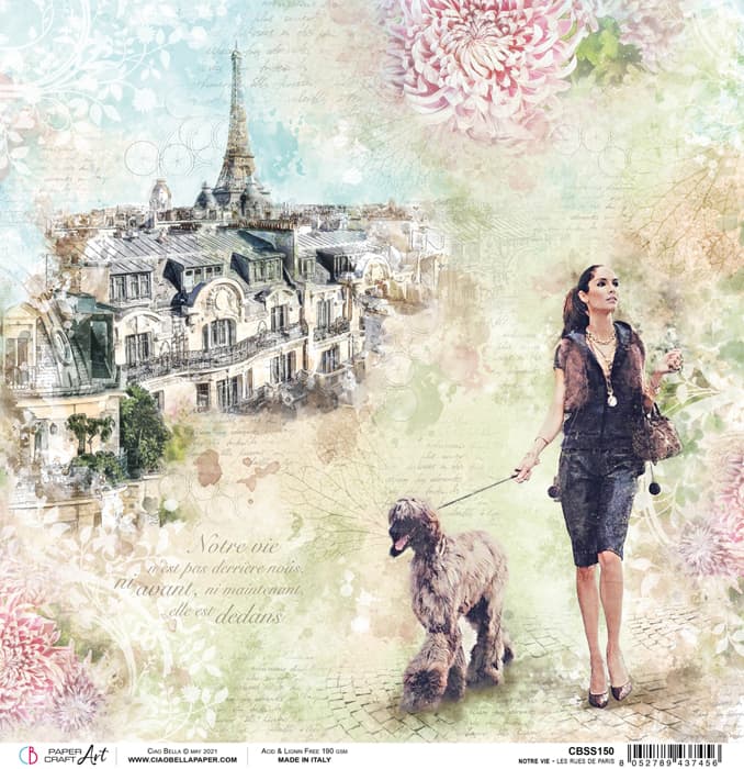 Ciao Bella - Notre Vie - Les rues de Paris - Paper - 12 x 12"