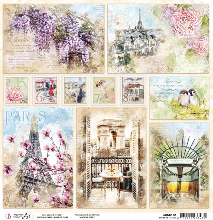 Ciao Bella - Notre Vie - Cards Paper - 12 x 12"