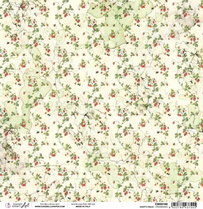 Ciao Bella - Aesop's Fables - Strawberries - Paper - 12 x 12"