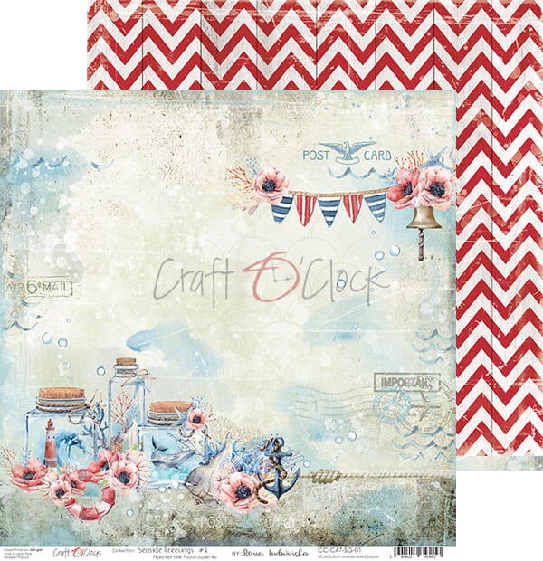 Craft O'Clock - Seaside greetings - Paper Pack - 12 x 12"