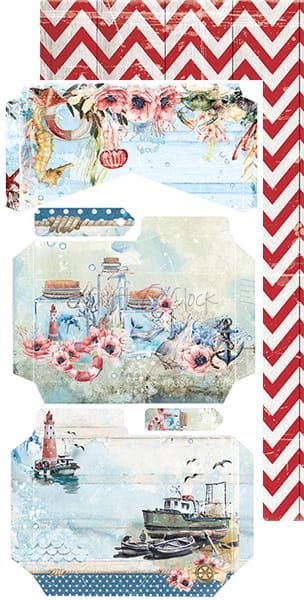 Craft O'Clock - Seaside greetings - Junk Journal extras set
