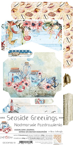 Craft O'Clock - Seaside greetings - Junk Journal extras set