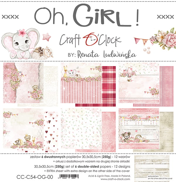 Craft O'Clock - Oh, Girl!  - Paper Pack -  12 x 12"