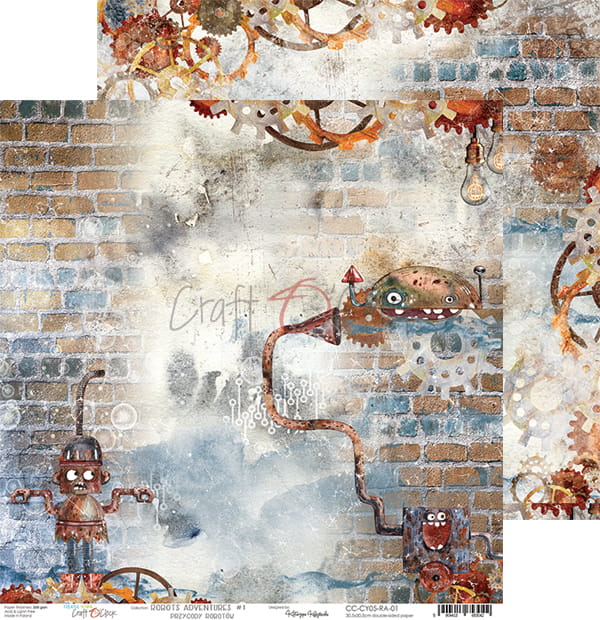 Craft O'Clock - Robots Adventure  - Paper Pack -  12 x 12"