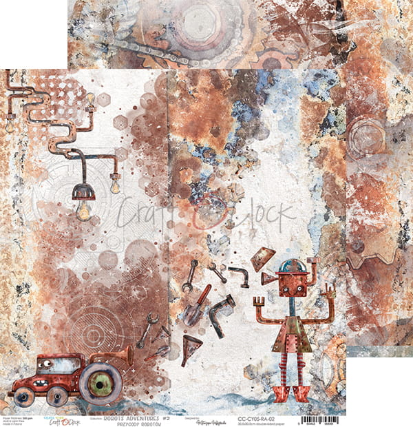 Craft O'Clock - Robots Adventure  - Paper Pack -  12 x 12"