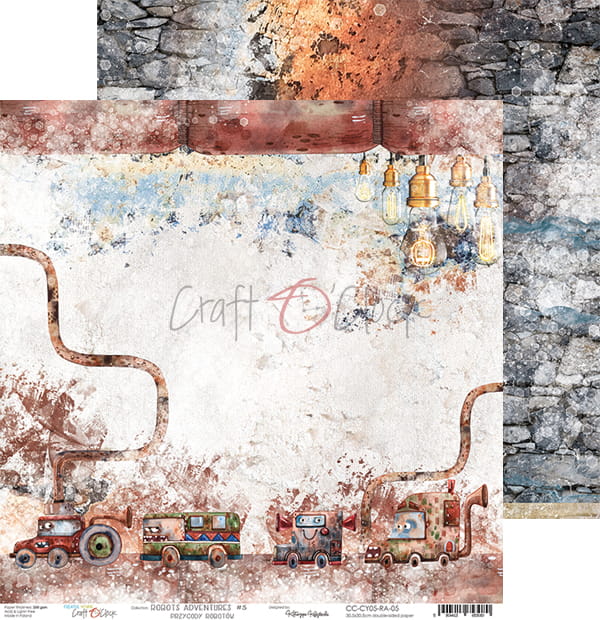 Craft O'Clock - Robots Adventure  - Paper Pack -  12 x 12"
