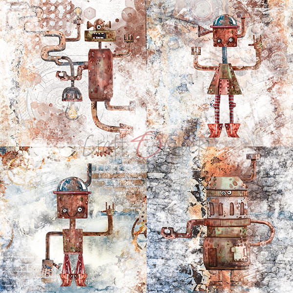 Craft O'Clock - Robots Adventure - Paper Pack - 8 x 8"