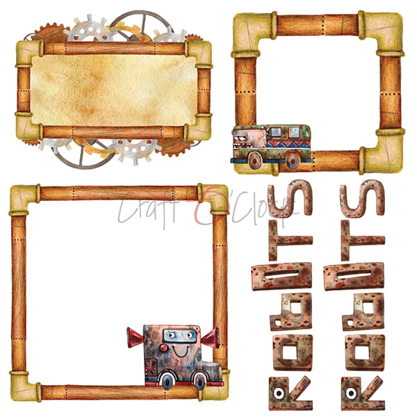 Craft O'Clock - Robots Adventure - Paper Pack - 6 x 6"