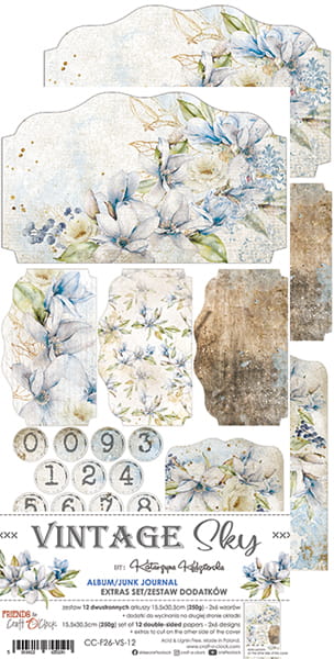 Craft O'Clock - Vintage sky - Junk Journal extras set