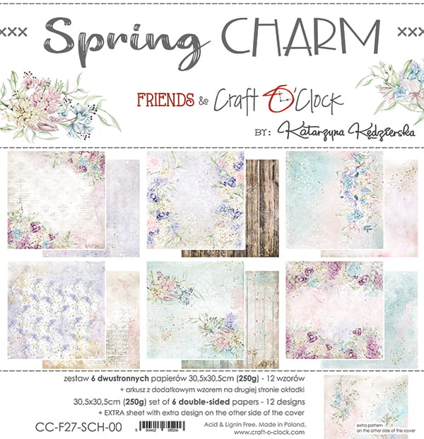 Craft O'Clock - Spring charm - Paper Pack - 12 x 12"