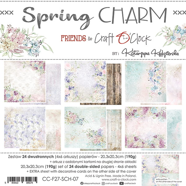 Craft O'Clock - Spring charm - Paper Pack -  8 x 8"