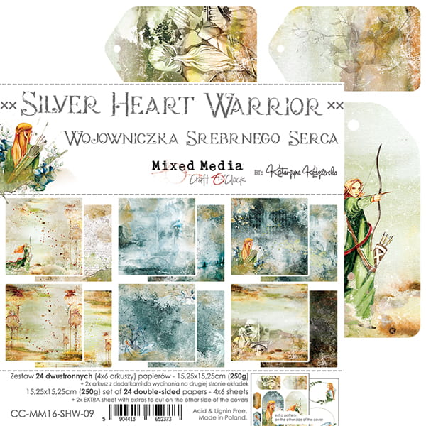 Craft O'Clock - Silver Heart Warrior - Paper Pack - 6 x 6"