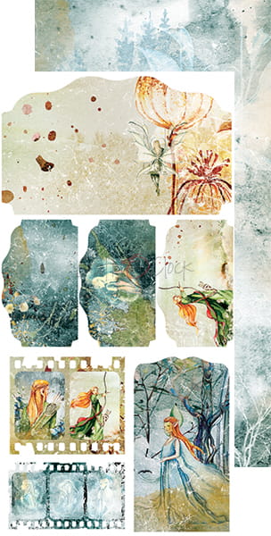 Craft O'Clock - Silver Heart Warrior - Junk Journal extras set