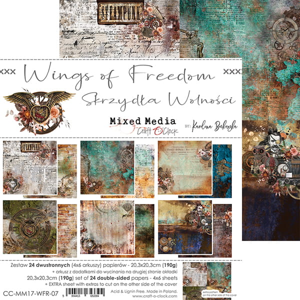 Craft O'Clock - Wings of freedom - Paper Pack -  8 x 8"