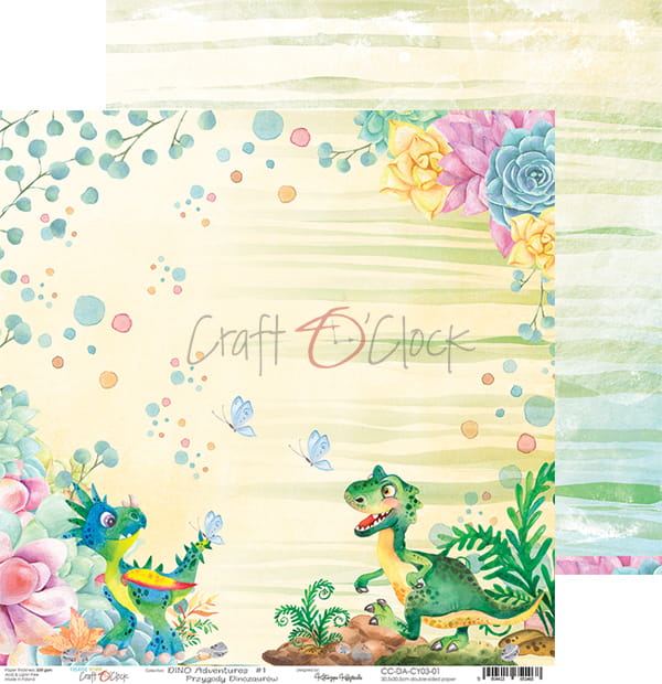 Craft O'Clock - Dino Adventures - Paper Pack - 8 x 8"