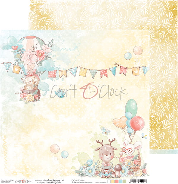 Craft O'Clock - Woodland Friends  - Paper Pack -  8 x 8"
