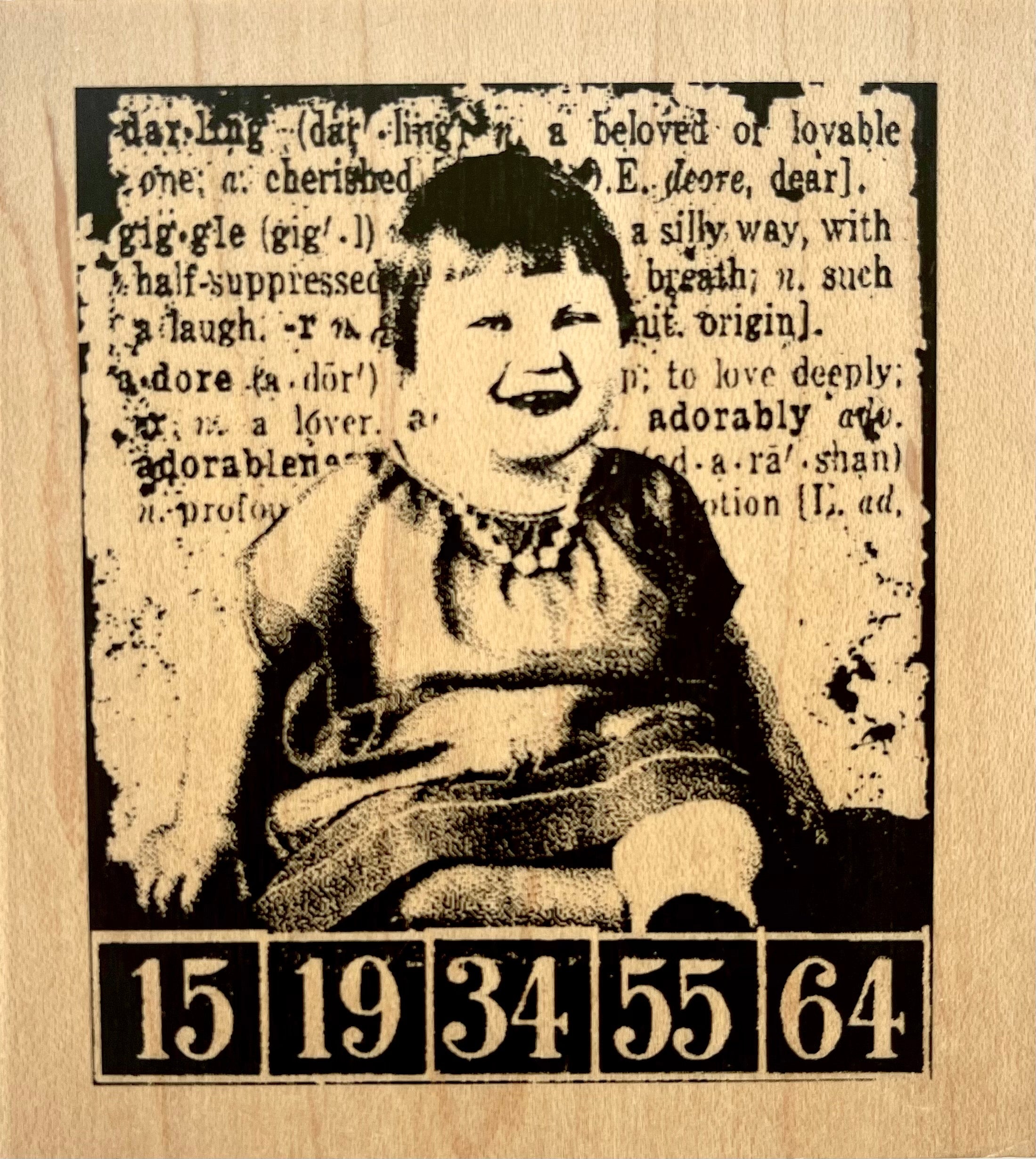 Tim Holtz - Wood Mounted Stamp - Darling