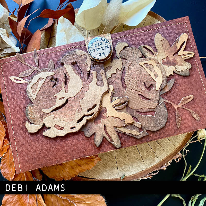 Sizzix - Tim Holtz Alterations - Thinlits Colorize - Brushstroke flowers #4