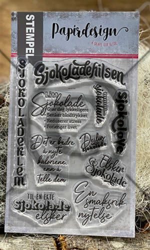 Papirdesign - Clearstamps - Sjokoladehilsen