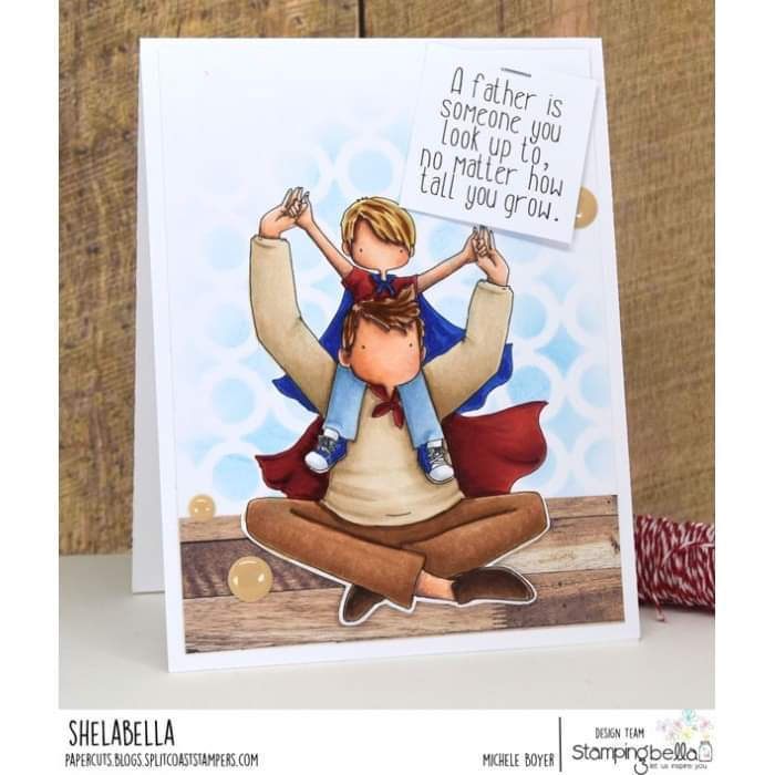 Stamping Bella -Cling Mounted Stamp - Curvy Girl - A litte boy & his hero