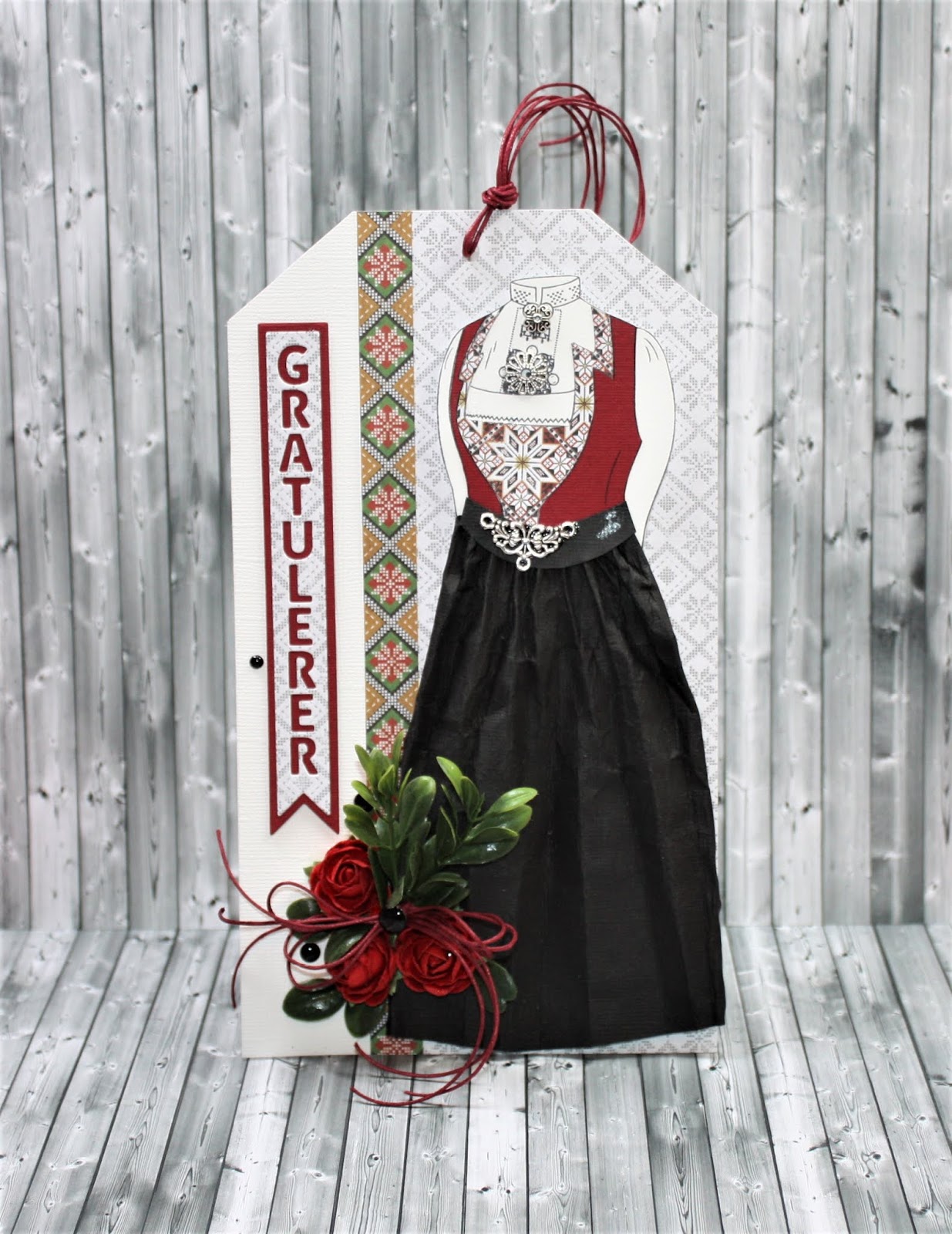 Papirdesign - Clear stamps - Bunad fra vest