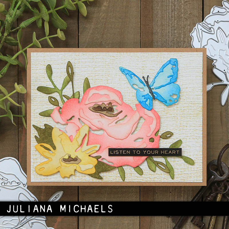 Sizzix - Tim Holtz Alterations - Thinlits Colorize - Brushstroke flowers #4