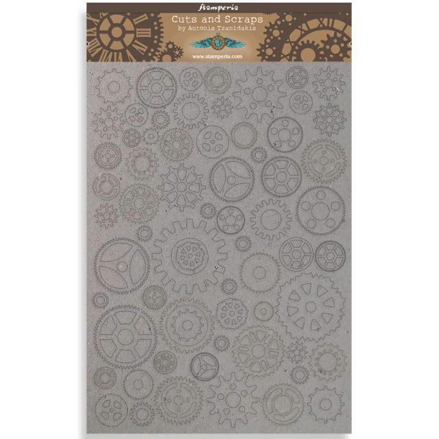Stamperia - Sir Vagabond Aviator  -  Chipboard / Greyboard - Gears small