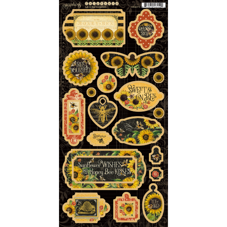 Graphic 45 - Let it bee - Chipboard